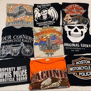 Lot 9 Biker T-shirts XL Men’s Short Sleeve Cotton Crew Neck